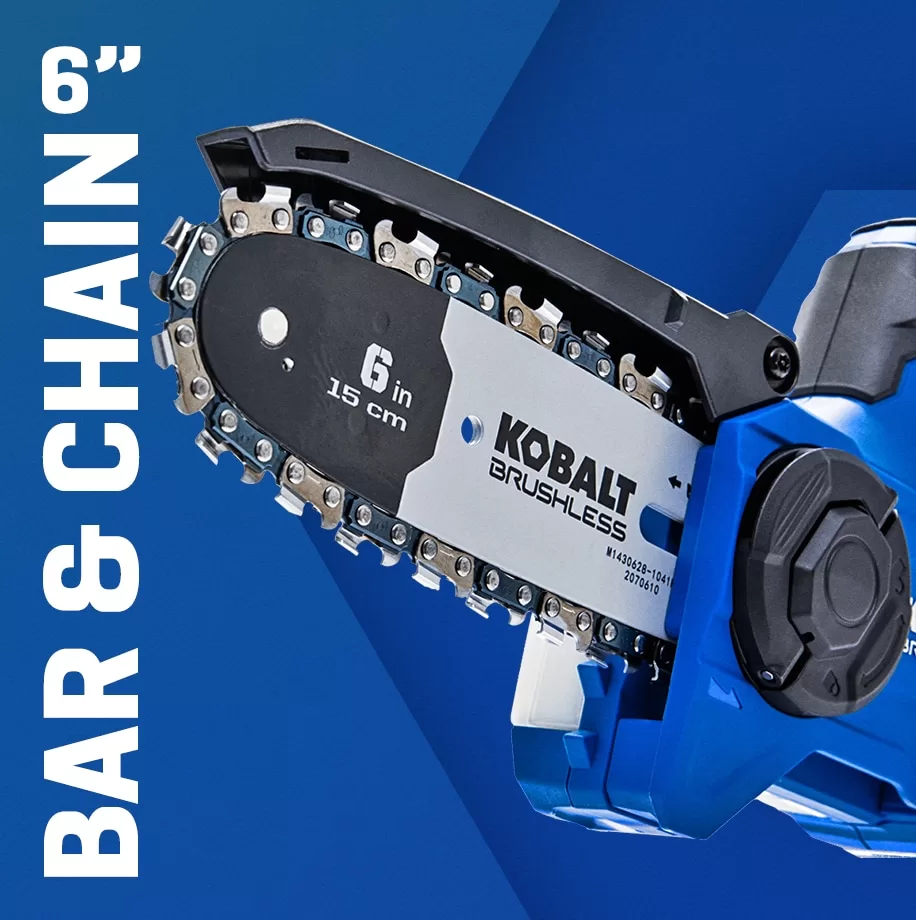 Kobalt 24-volt 6-in Brushless Battery 2 Amp 2 Ah Chainsaw (Battery and Charger Included)