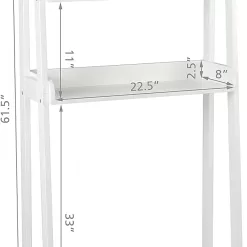 UTEX 3-Shelf Bathroom Organizer Over The Toilet, 3-Tier Shelf, Spacesaver (White)