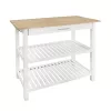 Casual Home Solid Hardwood Top, Natural/White, 40" W (373-91) Kitchen Island, Natural&White