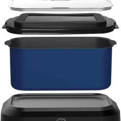 West Bend 87905B Slow Cooker Large Capacity Non-stick, 5-Quart, Blue