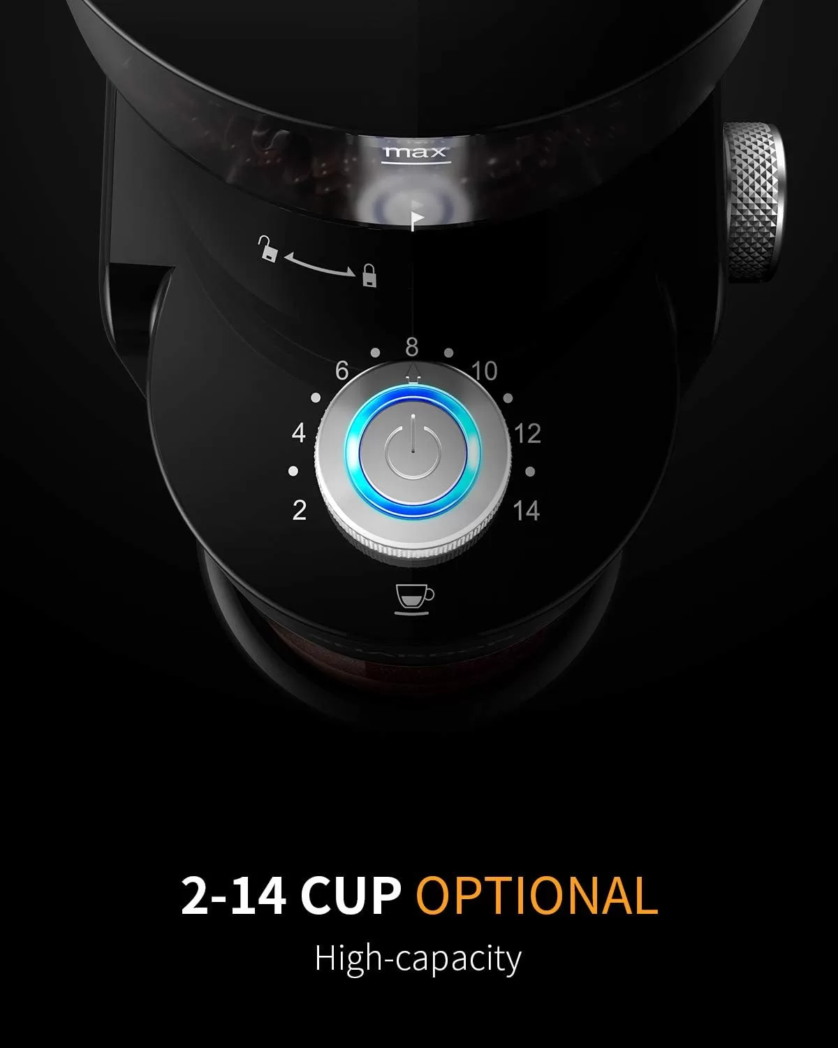 SHARDOR Electric Burr Coffee Grinder 2.0, Adjustable Burr Mill with 16 Precise Grind Setting for 2-14 Cup, Black