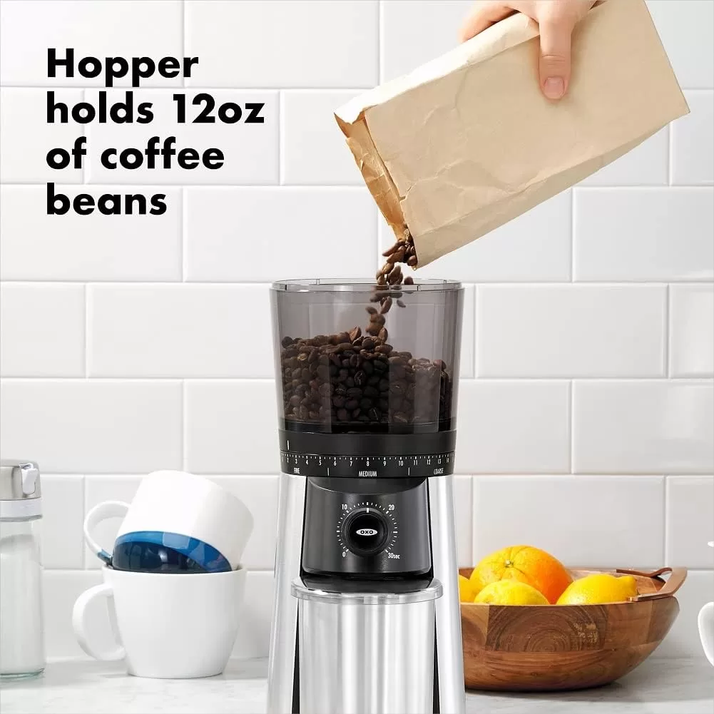 OXO Brew Conical Burr Coffee Grinder , Silver