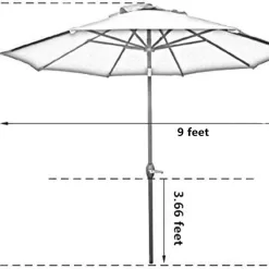 Sunnyglade 9' Patio Umbrella Outdoor Table Umbrella with 8 Sturdy Ribs (Red)
