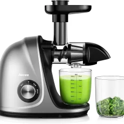 Jocuu Slow Masticating Juicer with Soft/Hard Modes Easy to Clean Quiet Motor & Reverse Function, Cold Press Juicer