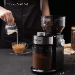 SHARDOR Electric Burr Coffee Grinder 2.0, Adjustable Burr Mill with 16 Precise Grind Setting for 2-14 Cup, Black
