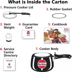 Hawkins CB30 Hard Anodised Pressure Cooker, 3-Liter, Contura Black