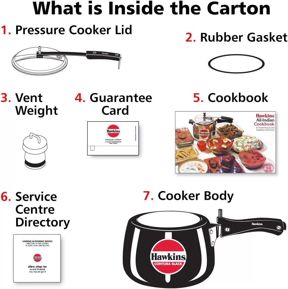 Hawkins CB30 Hard Anodised Pressure Cooker, 3-Liter, Contura Black
