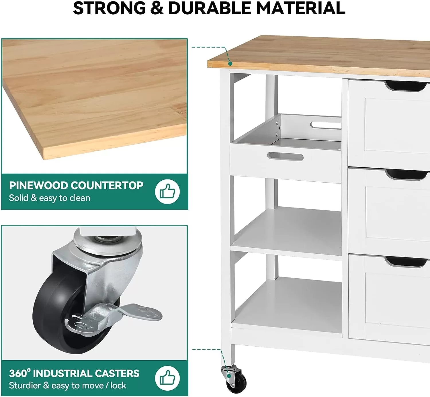 YITAHOME Kitchen Island Cart: Enhance Your Kitchen with Storage and Style