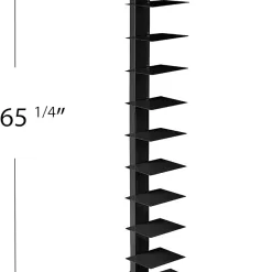 SEI Furniture 12 shelf Metal Spine Book Tower, Black
