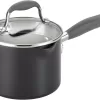 Anolon Advanced Hard Anodized Nonstick Sauce Pan/Saucepan with Straining and Lid, 2 Quart, Graphite