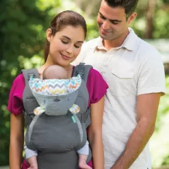 Infantino Cuddle Up Carrier - Ergonomic Bear-Themed face-in Front Carry and Back Carry