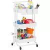 Versatile 3-Tier Rolling Utility Cart for Organized Storage