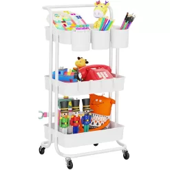 Versatile 3-Tier Rolling Utility Cart for Organized Storage