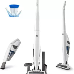 Kenmore DS1030 Cordless Stick Vacuum Lightweight Cleaner 2-Speed Power Suction LED Headlight 2-in-1 Handheld, White
