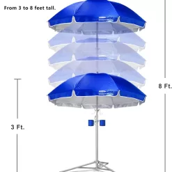 Wondershade 5' Sun Shade Umbrella, Portable Lightweight Adjustable Instant Sun Protection UPF 50+ - Blue