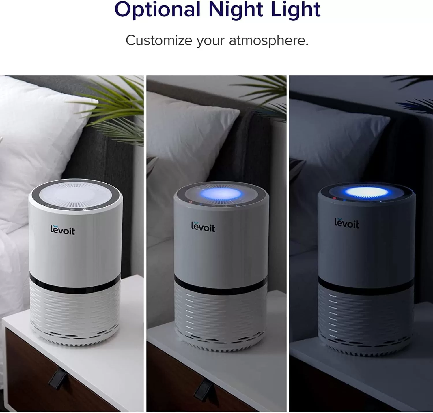 LEVOIT Air Purifiers for Home, HEPA Filter for Smoke, Dust and Pollen in Bedroomite