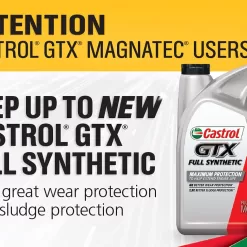 Castrol GTX Full Synthetic 0W-20 Motor Oil, 5 Quarts