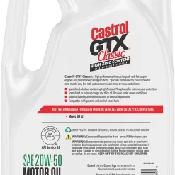 Castrol GTX Classic 20W-50 Conventional Motor Oil, 5 Quarts
