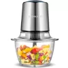Electric Food Processor,Food Chopper with Garlic Peeler and Titanium Coating Blades, Silver