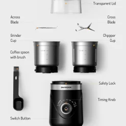 SHARDOR Adjustable Coffee Grinder Electric, Black