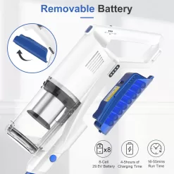 whall Cordless Vacuum Cleaner, Upgraded 25Kpa Suction 280W Brushless Motor 4 in 1 Cordless Stick Vacuum Cleaner