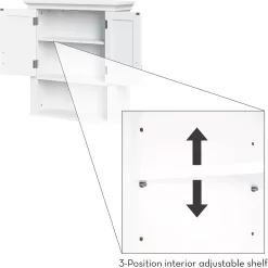 RiverRidge Somerset Two-Door Bathroom Storage, White Wall Cabinet, White