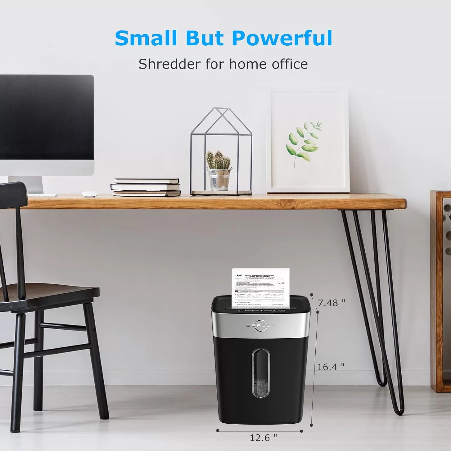 BONSEN Shredder for Home Office, 8-Sheet Crosscut Credit Card Shredder (S3101)