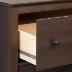 Prepac Yaletown Traditional 2-Drawer Tall Nightstand Side Table, Espresso, EDNH-1202-1