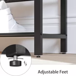 VASAGLE INDESTIC Shoe Rack, Shoe Organizer for Closet with 4 Mesh Shelves and Large Top for Bags ULBS015B03