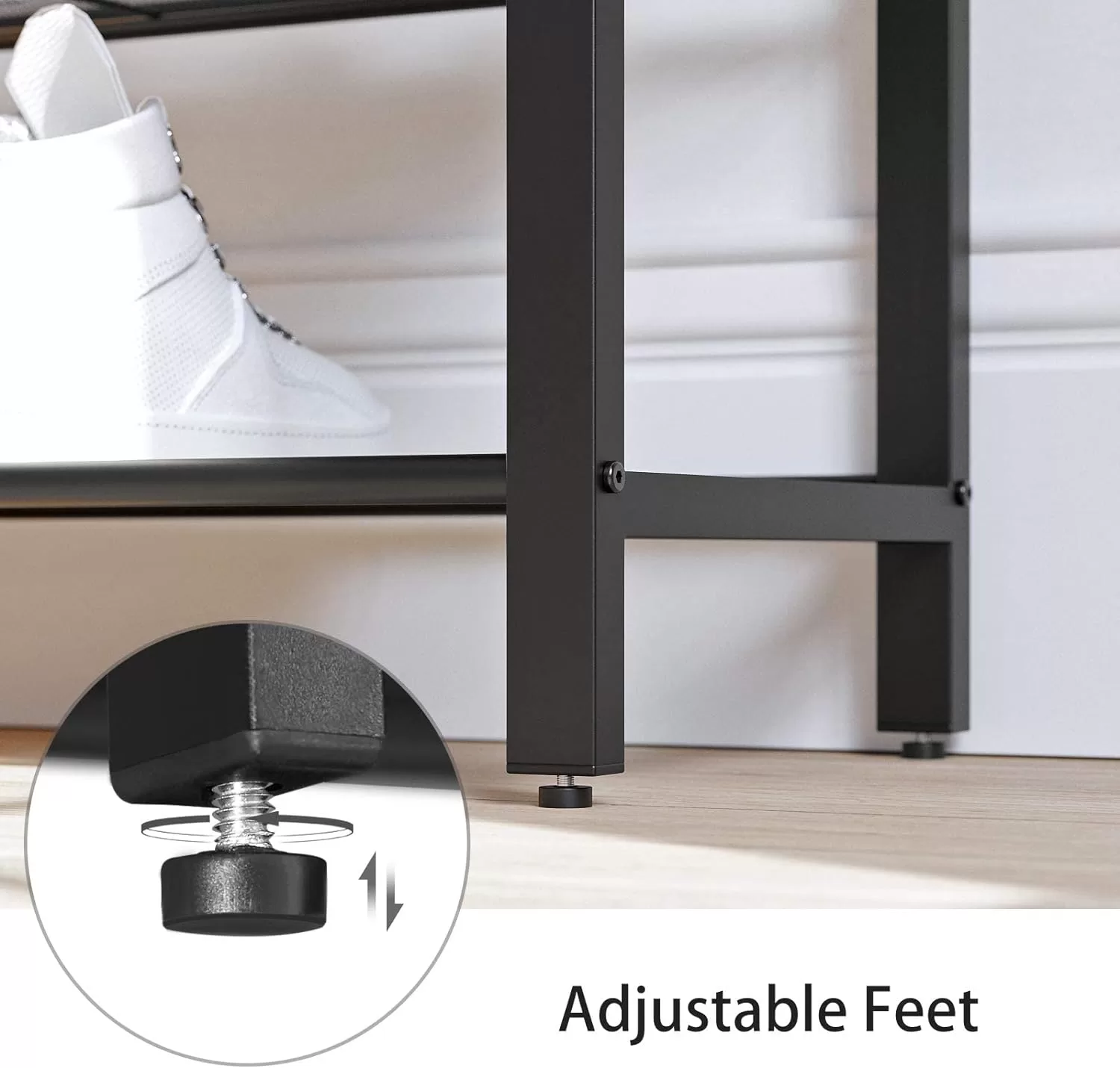 VASAGLE INDESTIC Shoe Rack, Shoe Organizer for Closet with 4 Mesh Shelves and Large Top for Bags ULBS015B03