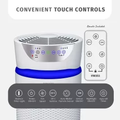HOMEDICS 5-Speed Ionic White HEPA Air Purifier ENERGY STAR (Covers: 345-sq ft)