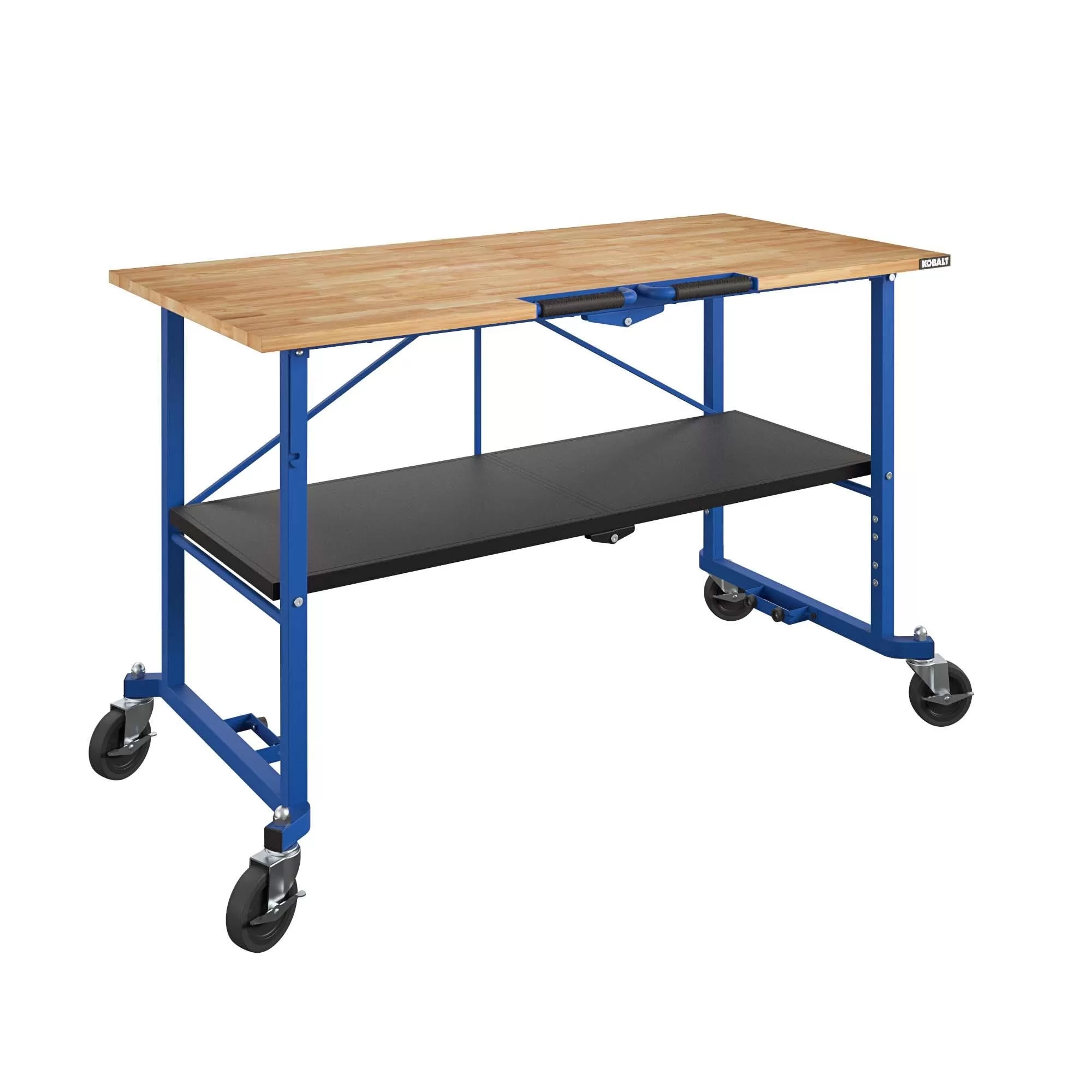 Kobalt 24-in L x 34-in H Rolling Blue Wood Portable Work Bench