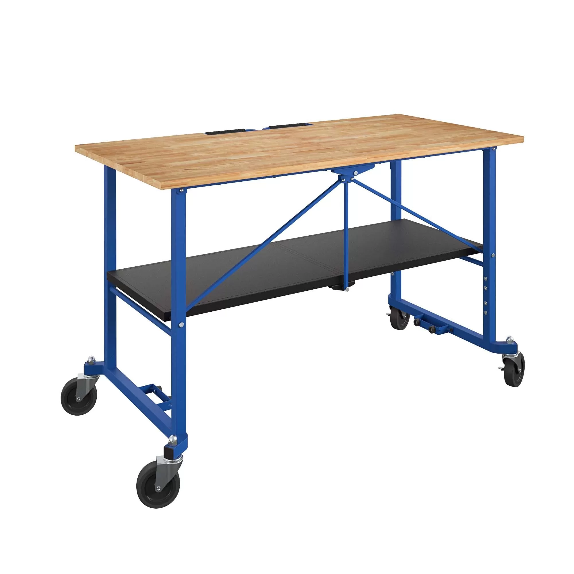 Kobalt 24-in L x 34-in H Rolling Blue Wood Portable Work Bench