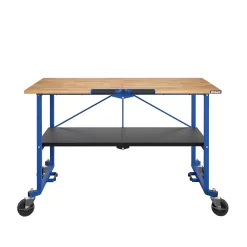 Kobalt 24-in L x 34-in H Rolling Blue Wood Portable Work Bench
