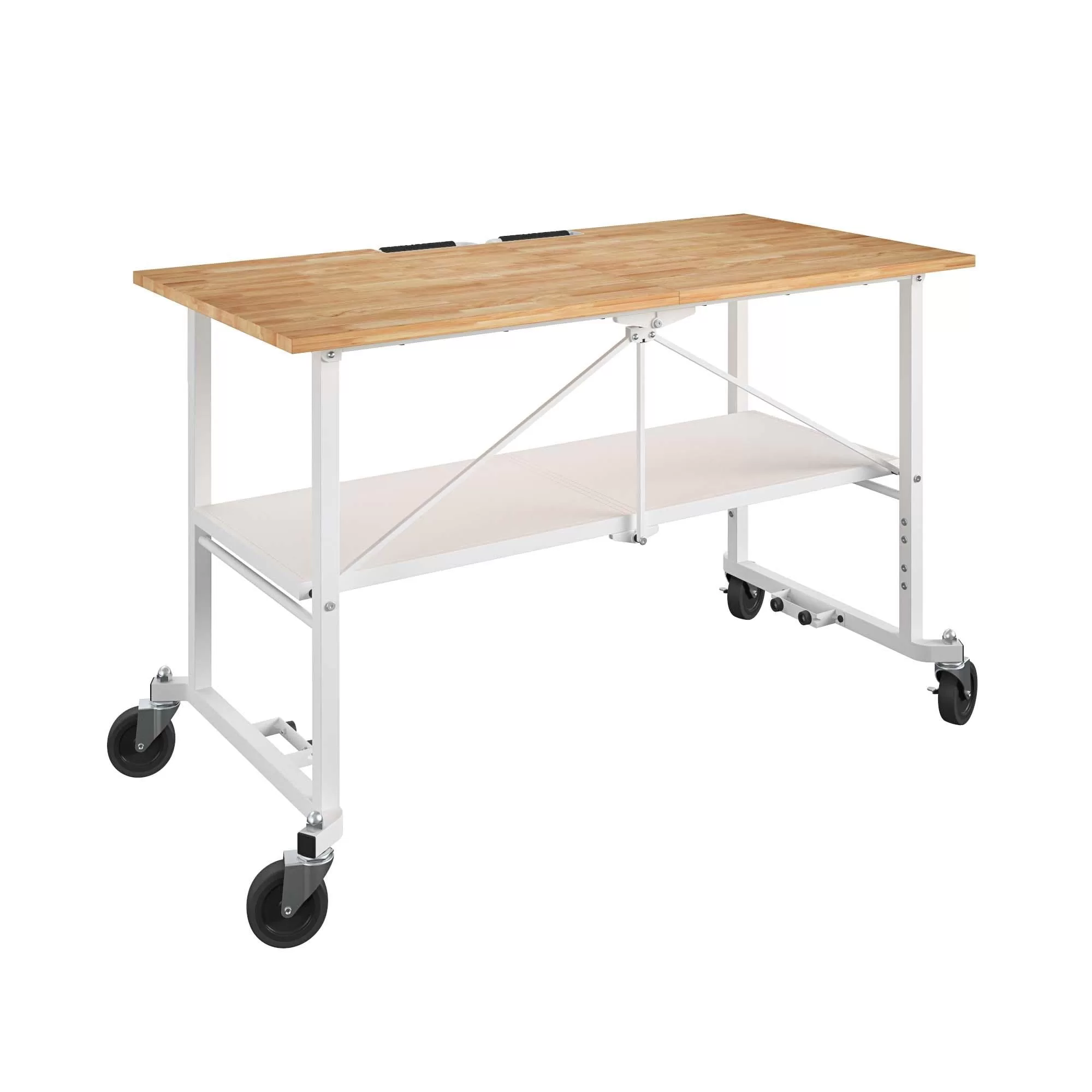 Kobalt 24-in L x 34-in H Rolling White Wood Portable Work Bench