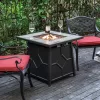 Nuu Garden 27.95-in W 40000-BTU Black Tabletop Iron Propane Gas Fire Pit Table