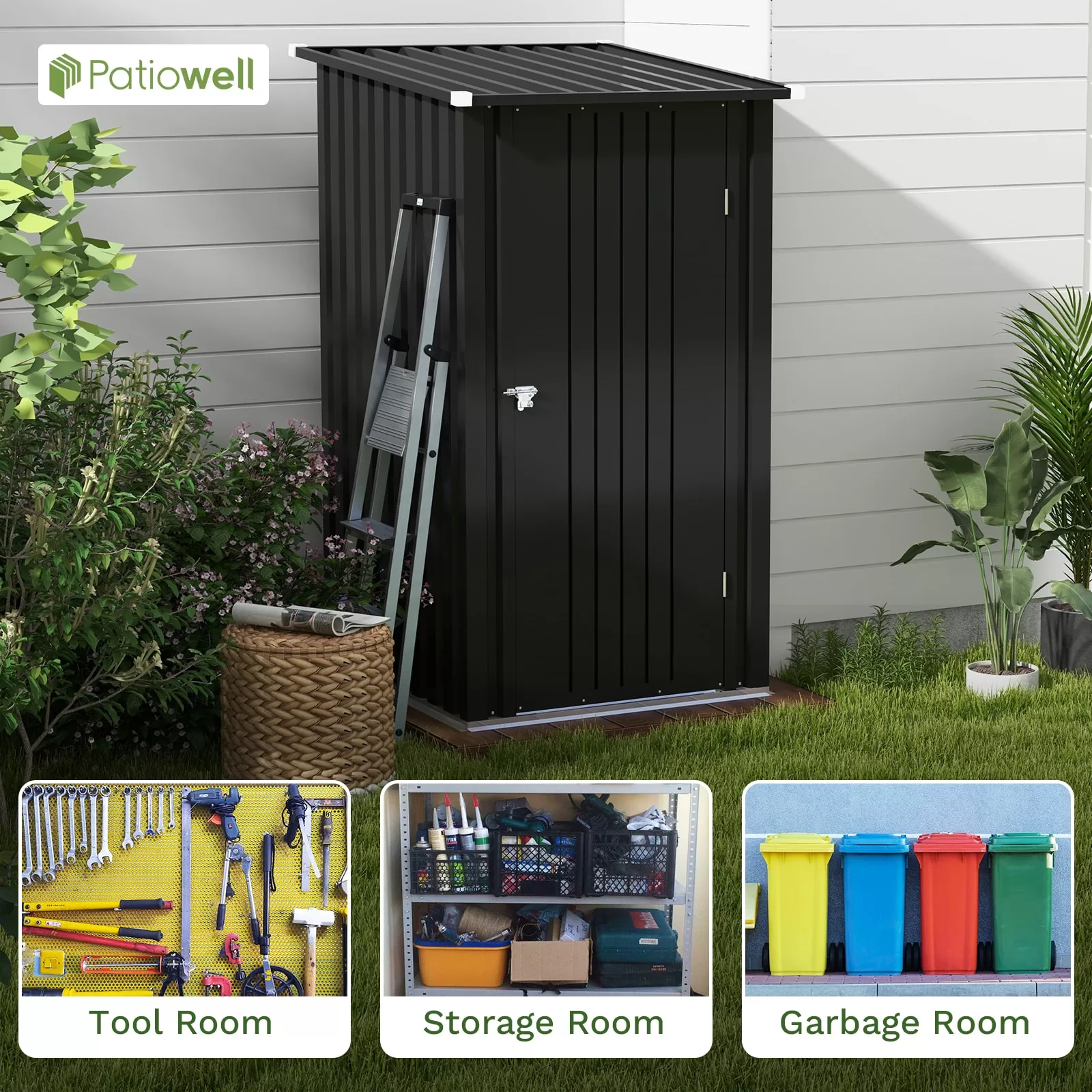 Patiowell 3-ft x 3-ft Galvanized Steel Storage Shed