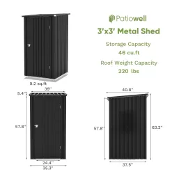 Patiowell 3-ft x 3-ft Galvanized Steel Storage Shed