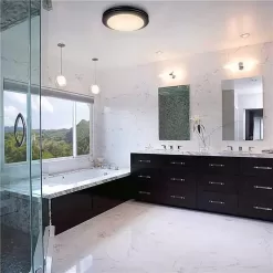 Akicon Bathroom fan with lights 2-Sone 80-CFM Matte Black Decorative Lighted Bathroom Fan