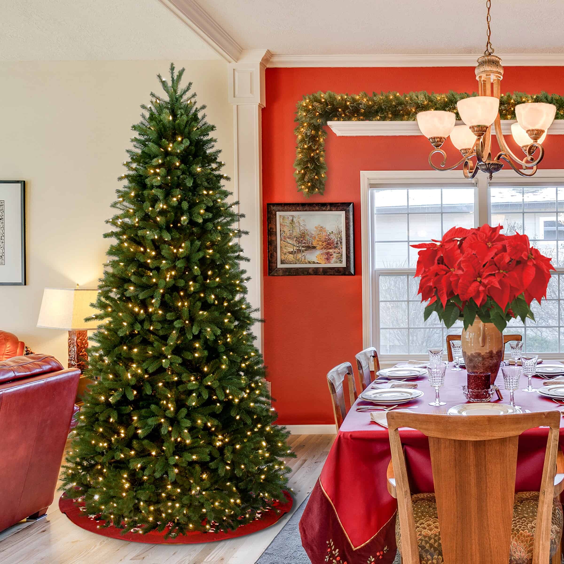 National Tree Company PEJF1-304-65 6.5 ft. Jersey Fraser Fir Slim Artificial Christmas Tree with Clear Lights - Image 4