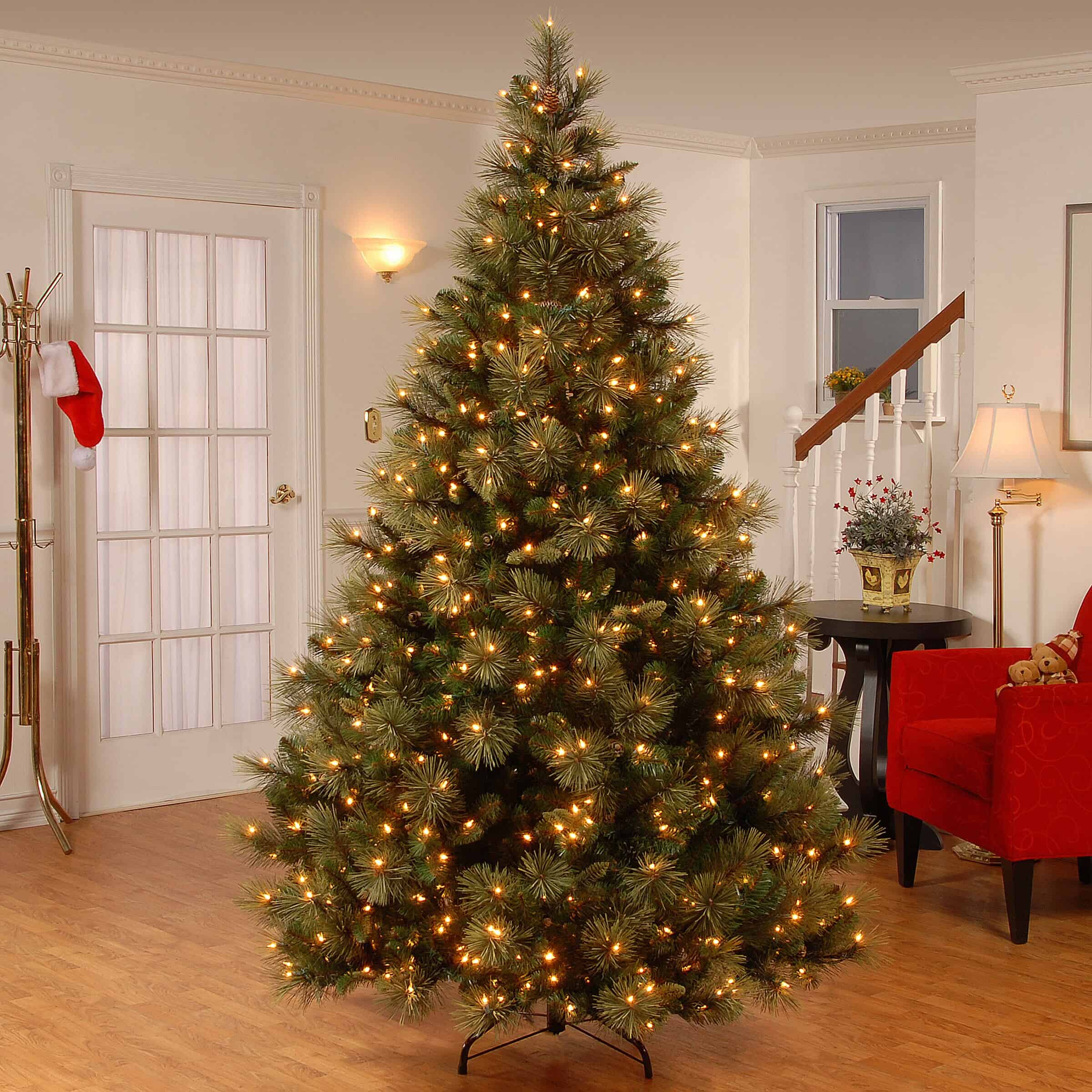 National Tree Company CAP3-306-75 7-1/2 ft. Carolina Pine Hinged Artificial Christmas Tree with 86 Flocked Cones and 750 Clear Lights - Image 3