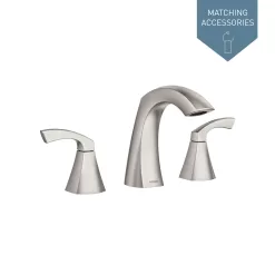 Moen Lindor Spot Resist Brushed Nickel Widespread 2-handle WaterSense Bathroom Sink Faucet with Drain