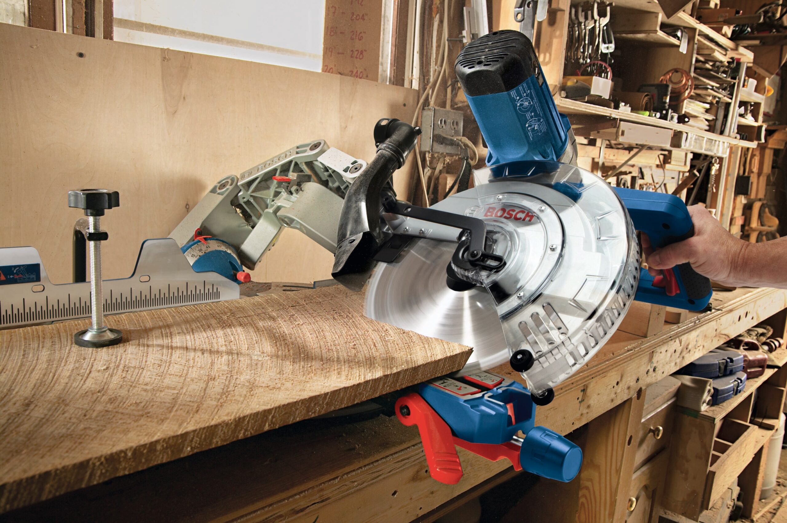 Bosch GCM12SD 15 Amp 12 in. Corded Dual-Bevel Sliding Glide Miter Saw with 60 Tooth Saw Blade - Image 11