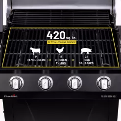 Char-Broil Performance Series Black 4-Burner Liquid Propane Gas Grill with 1 Side Burner