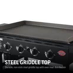 Char-Griller Flat Iron 4-Burner Liquid Propane Flat Top Grill