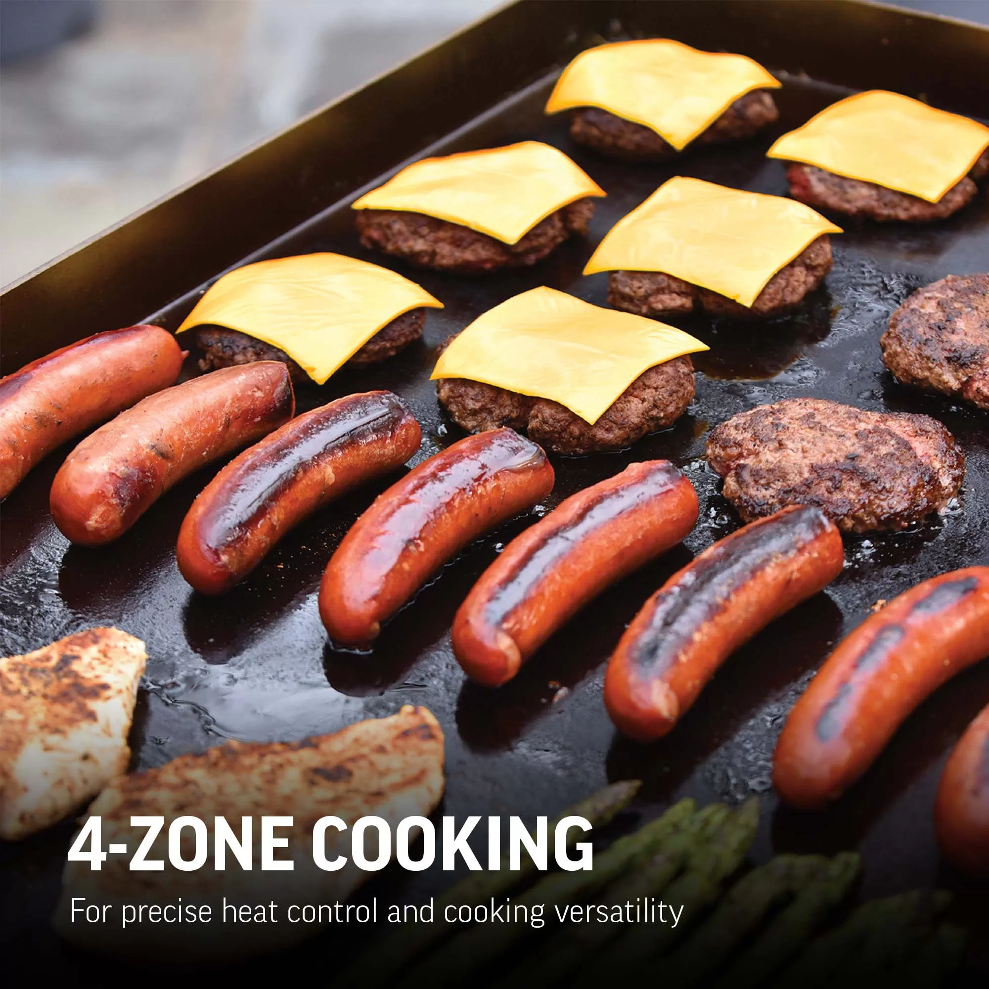 Char-Griller Flat Iron 4-Burner Liquid Propane Flat Top Grill
