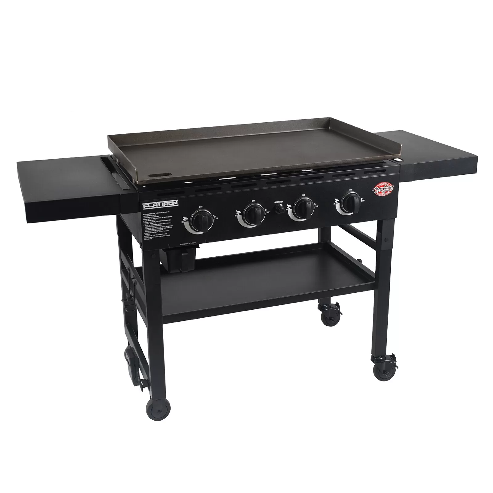 Char-Griller Flat Iron 4-Burner Liquid Propane Flat Top Grill