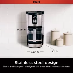 Ninja 14-Cup Black Plastic with Natural Stainless Steel Residential Drip Coffee Maker