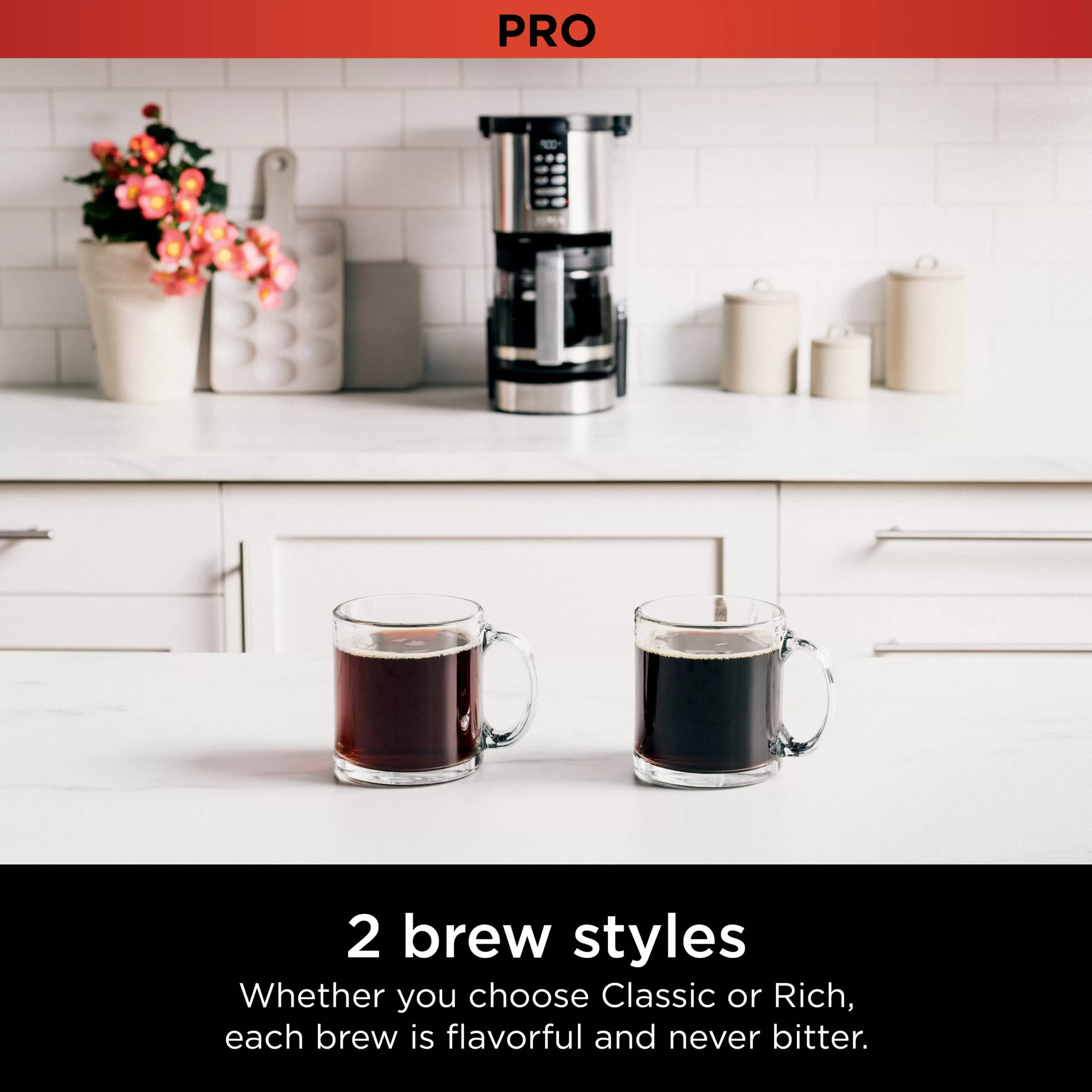 Ninja 14-Cup Black Plastic with Natural Stainless Steel Residential Drip Coffee Maker
