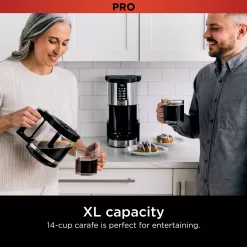 Ninja 14-Cup Black Plastic with Natural Stainless Steel Residential Drip Coffee Maker